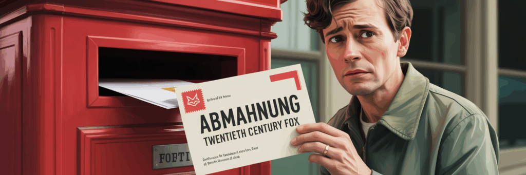 Eine Abmahnung Warner Bros wird aus dem briefkasten geholt