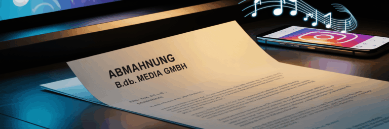 Eine Abmahnung von bdb media auf einem Schreibtisch