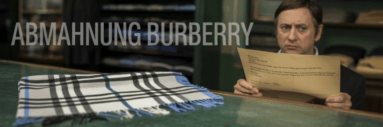 Eun Mann sieht verzweifelt auf eine Abmahnung Burberry
