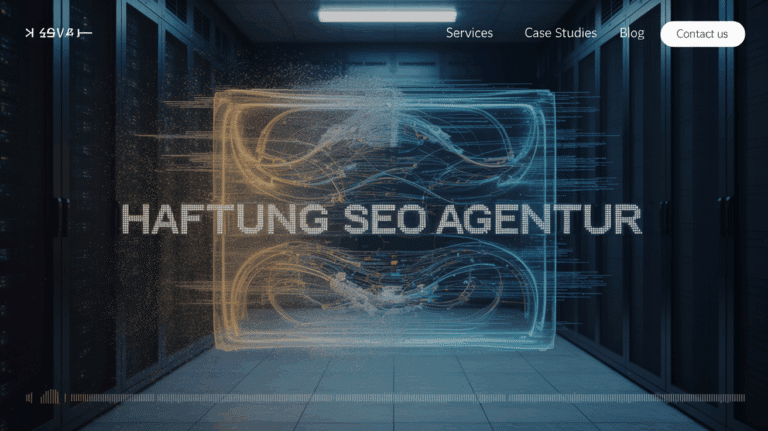 Abstrakte Kunst, die ein digitales Gewebe aus Datenfäden zeigt, das sich auflöst, als Symbol für eine scheiternde SEO-Strategie und Vertragsbruch.