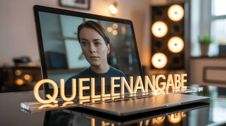 Nahaufnahme eines Computerbildschirms mit der Darstellung einer Quellenangabe für YouTube-Videos.