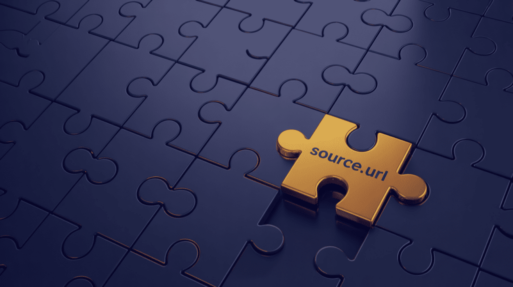 Abstrakte Darstellung von Filmstreifen, die über Lichtstrahlen rechtssicher mit ihrer Quelle verknüpft sind.